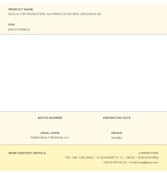 Rejilla con mosquitera. aluminio 0.6 natural 200x100mm (g)