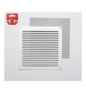 Rejilla con mosquitera. aluminio 0.6 blanco lacado 170x170mm (g)