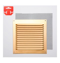 Rejilla con mosquitera. aluminio 0.8 oro 150x150mm (g)