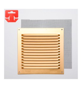 Rejilla con mosquitera. aluminio 0.8 oro 150x150mm (g)