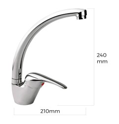 Grifo monomando de cocina caño alto serie saona