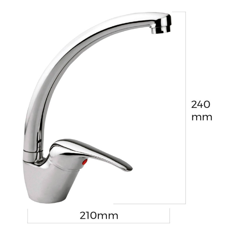 Grifo monomando de cocina caño alto serie saona