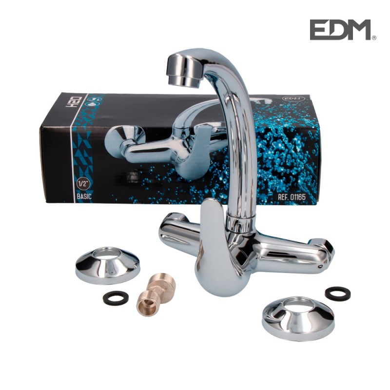 Grifo monomando de cocina caño alto empotrado serie saona