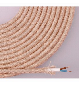 Cable de cuerda de yute tejida y enfundada 2 x 0,75mm 25m euro/m