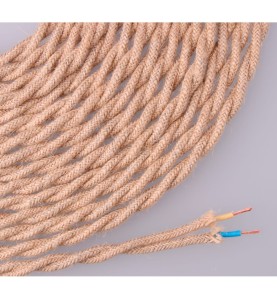 Cable de cuerda de yute tejida y trenzada 2 x 0,75mm 25m euro/m