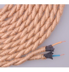 Cable de cuerda de yute trenzado 2 x 0,75mm 20m euro/m