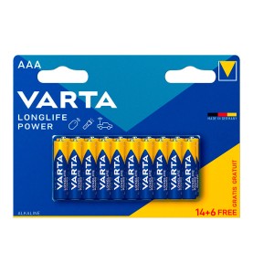 Pila alkalina longlife power aaa - lr03 (blister 14+6 uds) ø10,5x44,5mm