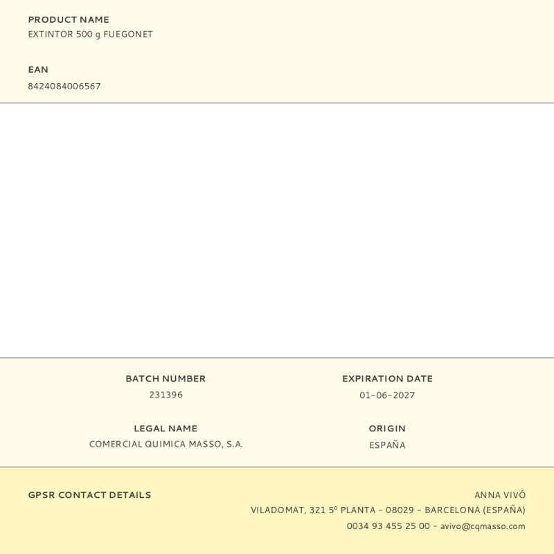 Extintor 500 g fuegonet