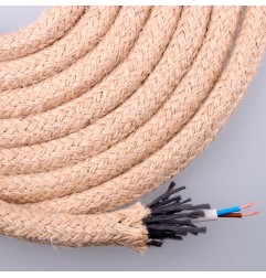 Cable de cuerda de yute redondo 2 x 0,75mm 20m euro/m