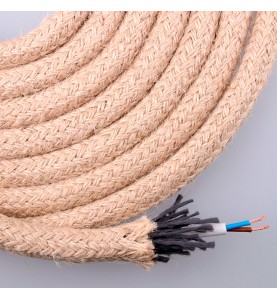 Cable de cuerda de yute redondo 2 x 0,75mm 20m euro/m