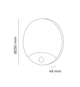 Aplique led redondo con sensor de movimiento 13 w 1850 lm 6400 k ip44 ø25 x 4,9cm