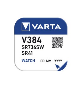 Micro pila de boton silver sr41 - v384 1,55v (blister 1 unid.) ø7,9x3,6mm