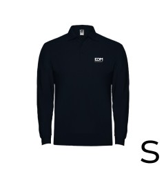 Polo negro manga larga talla-s 65% poliéster 35% algodon