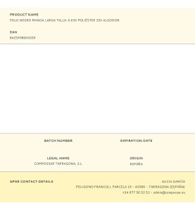 Polo negro manga larga talla-s 65% poliéster 35% algodon