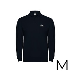Polo negro manga larga talla-m 65% poliéster 35% algodon