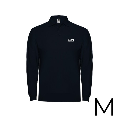 Polo negro manga larga talla-m 65% poliéster 35% algodon