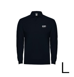 Polo negro manga larga talla-l 65% poliéster 35% algodón