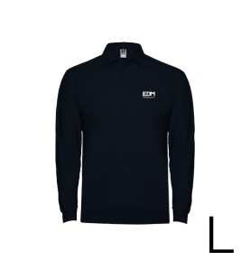 Polo negro manga larga talla-l 65% poliéster 35% algodón