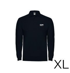 Polo negro manga larga talla-xl 65% poliéster 35%algodon