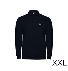 Polo negro manga larga talla-xxl 65% poliéster 35% algodon