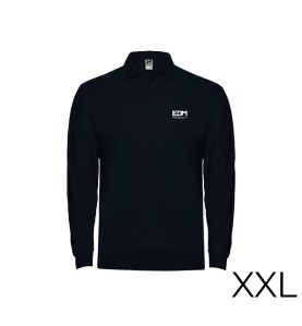 Polo negro manga larga talla-xxl 65% poliéster 35% algodon