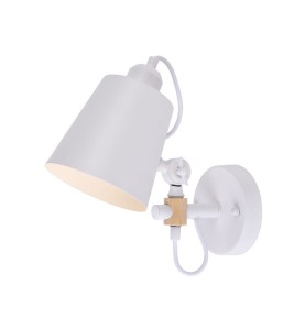 Aplique de pared metalico e27 60 w color blanco 25 x 27 cm