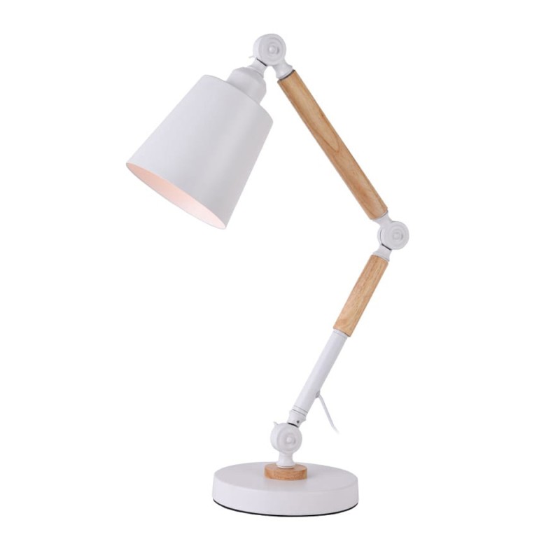 Flexo vintage madera/metal e27 60w color blanco ø17 x 53 cm