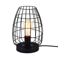 Lámpara de mesa metalica e27 60w color negro ø20 x 27,5 cm
