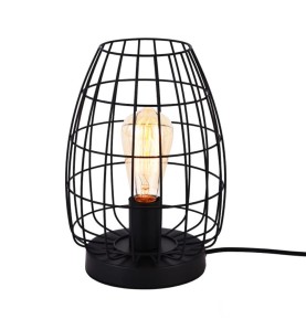 Lámpara de mesa metalica e27 60w color negro ø20 x 27,5 cm