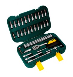 Juego 45 pcs de bocallaves y accesorios de 1/4" cromo vanadio ek402 mota