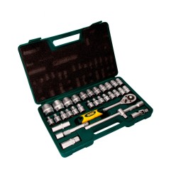 Juego 32 pcs de bocallaves y accesorios de 1/2" cromo vanadio ek602 mota