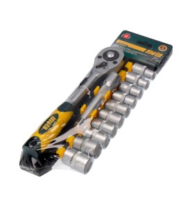 Juego (12 pcs.) de bocallaves y accesorios de 1/2" cromo vanadio ek610 mota