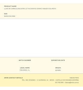 Llave de carraca encastre 1/2" 45 dientes cromo vanadio ec6 mota