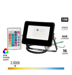 Foco proyector led rgb 10 w 806 lm 12,4 x 3,7 x 10,6 cm