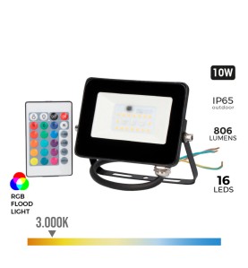 Foco proyector led rgb 10 w 806 lm 12,4 x 3,7 x 10,6 cm