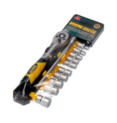 Juego (12 pcs.) de bocallaves y accesorios de 1/4" cromo vanadio ek410 mota