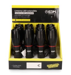 Linterna led extensible frontal y lateral 5w 3 x aaa (pilas incluidas)