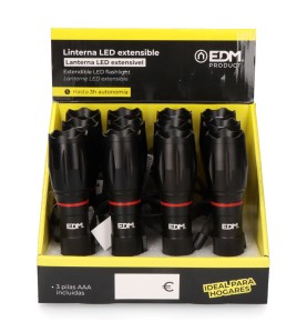 Linterna led extensible frontal y lateral 5w 3 x aaa (pilas incluidas)