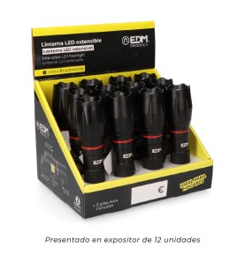 Linterna led extensible frontal y lateral 5w 3 x aaa (pilas incluidas)