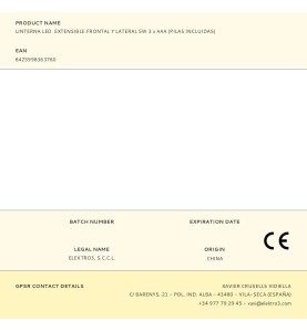 Linterna led extensible frontal y lateral 5w 3 x aaa (pilas incluidas)