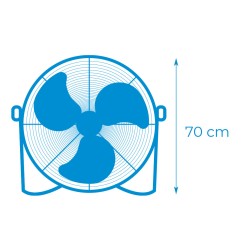 Ventilador industrial de suelo, con ruedas, negro 180 w 59,8 db aspas ø60 x 70 cm