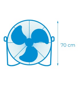 Ventilador industrial de suelo, con ruedas, negro 180 w 59,8 db aspas ø60 x 70 cm