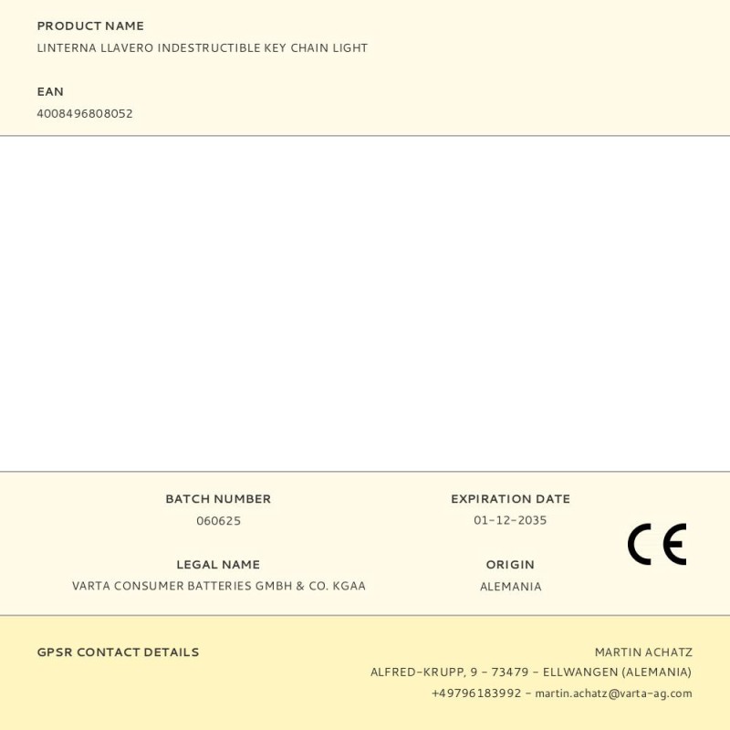 Linterna llavero indestructible key chain light