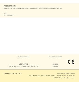 Cuadro indusrial montado, bases, cableado y protecciones, 270 x 250 x 160 mm
