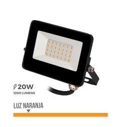 Foco proyector led 20 w 1000 lm luz naranja 12 x 8,8 x 2,4 cm