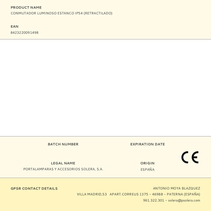 Conmutador luminoso estanco ip54 (retractilado)
