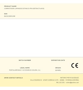 Conmutador luminoso estanco ip54 (retractilado)