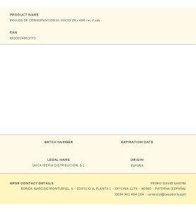 Rollos de conservacion al vacio 28 x 600 cm, 2 uds