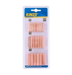 Pack 44 clavijas de madera 1,8x0,6cm, 1,4x0,8cm, 1,2x1cm kinzo
