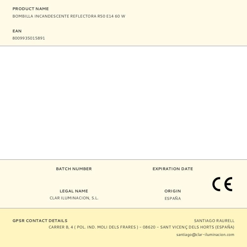 Bombilla incandescente reflectora r50 e14 60 w